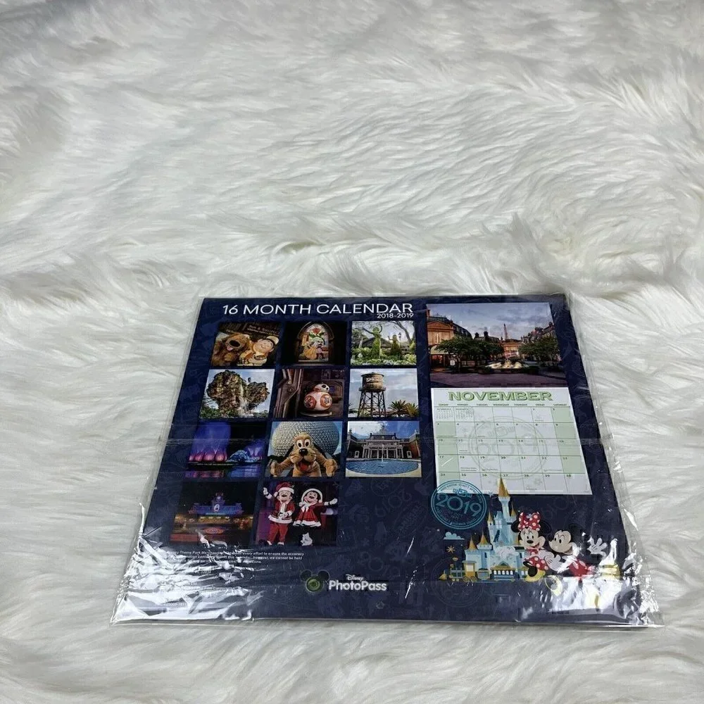 NEW Disney Parks 2018-2019 Wall Calendar 16 Months Walt Disney World Colorful